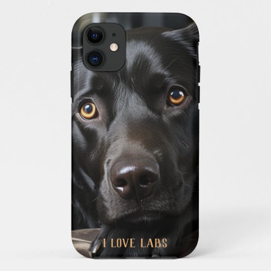 Coques Case-Mate iPhone Chiot du Labrador noir (Dos)