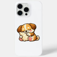 Chiot endormi mignon avec oreiller