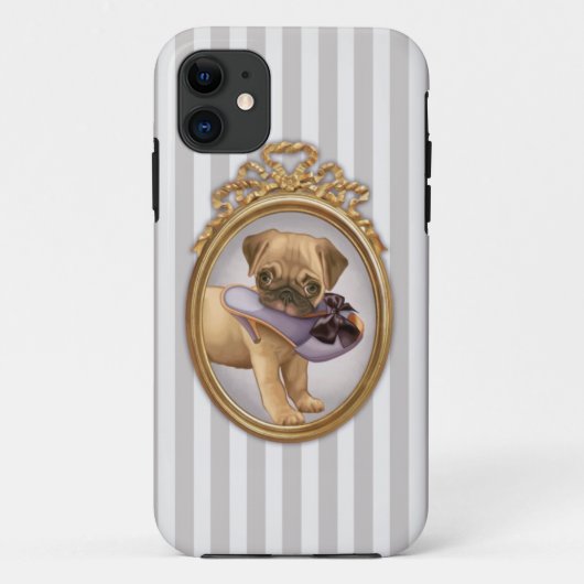 Coques Case-Mate iPhone Chiot et chaussure de carlin (Dos)