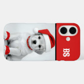 Coques Case-Mate iPhone chiot festif en tenue de noël (Verso (horizontal))