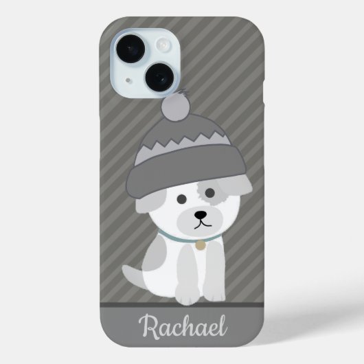 Coques Case-Mate iPhone Chiot mou en laine Casquette Gris personnalisé ray (Verso)