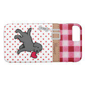 Coques Case-Mate iPhone Chiot noir personnalisé de laboratoire et coeur (Dos (Horizontal))