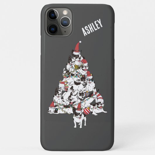 Coques Case-Mate iPhone Chiots Bouledogue Français Noël Arbre de Noël (Dos)