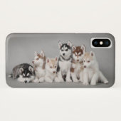 Coques Case-Mate iPhone Chiots de six Huskie (Dos (Horizontal))