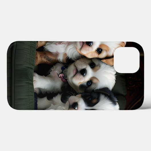 Coques Case-Mate iPhone Chiots mignons 2 (Verso (horizontal))