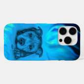 Coques Case-Mate iPhone Chiots Staffy Bleu (Verso (horizontal))