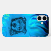 Coques Case-Mate iPhone Chiots Staffy Bleu (Verso (horizontal))