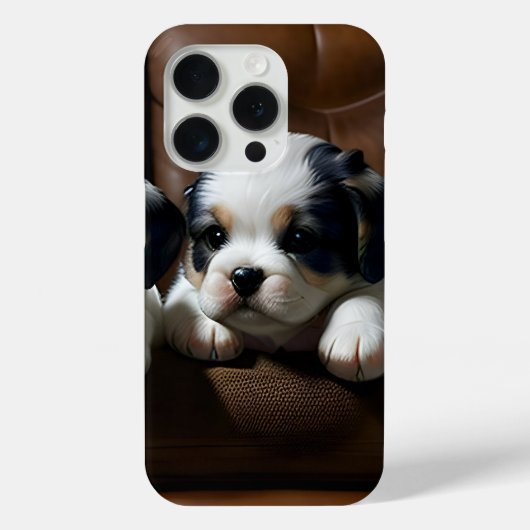 Coques Case-Mate iPhone Chiots super mignons sur le canapé 1 (Verso)