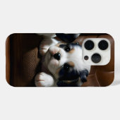 Coques Case-Mate iPhone Chiots super mignons sur le canapé 1 (Verso (horizontal))