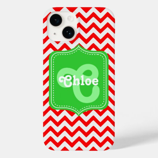 Coques Case-Mate iPhone Chloe Monogramme Personnalisé Chevron (Verso)