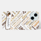 Coques Case-Mate iPhone Chocolat, Amandes et Chocolat Noir Texte Design (Verso (horizontal))