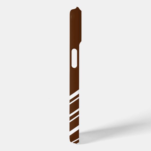Coques Case-Mate iPhone Chocolat Brown avec bandes blanches (Verso / Droite)