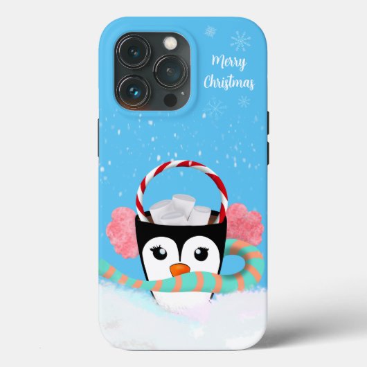 Coques Case-Mate iPhone Chocolat Chaud Pingouin de Noël Joyeux Noël (Verso)