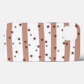 Coques Case-Mate iPhone Chocolat et rayures blanches avec Motif d'étoiles (Verso (horizontal))