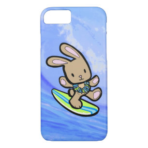 Coque iPhone 8/7 Chocolat Hawaiian Surfing Bunny