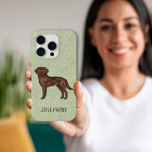 Coque iPhone 15 Pro Chocolat Labrador Retriever Lab Chien Nom personna