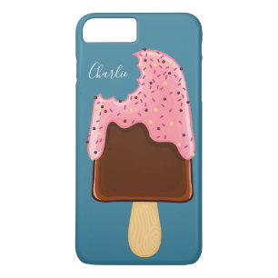 Coque iPhone 7 Plus Chocolat Popsicle personnalisé nom de téléphone ca
