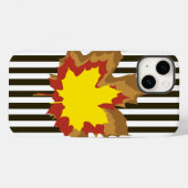 Coques Case-Mate iPhone Chocolat rayures automnales avec Feuilles (Verso (horizontal))