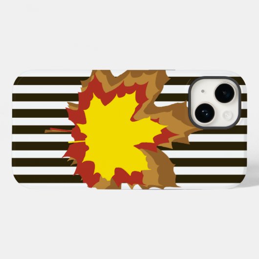 Coques Case-Mate iPhone Chocolat rayures automnales avec Feuilles (Verso (horizontal))