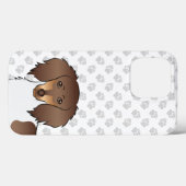 Coques Case-Mate iPhone Chocolat & Tan Piebald Longue Poil Teckel & Pattes (Verso (horizontal))