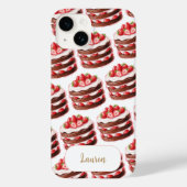 Coques Case-Mate iPhone Chocolate Strawberry Cakes Fun Foodie Custom name  (Verso)
