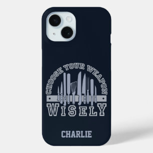 Coque Pour iPhone 15 Choisissez votre arme personnalisées nom et couleu