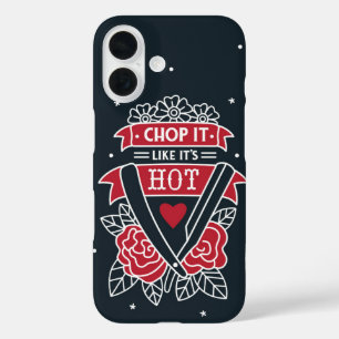 Coques iPhone 16 Chop It Like It’s Hot Retro Barber Tattoo Style