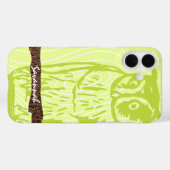 Coques Case-Mate iPhone Chouette à citron vert Motif à grains de bois Choi (Verso (horizontal))