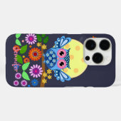 Coques Case-Mate iPhone Chouette à ressort mignonne et nom personnalisé (Verso (horizontal))