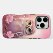 Coques Case-Mate iPhone Chouette à terrière rose (Verso (horizontal))