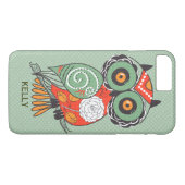 Coques Case-Mate iPhone Chouette aux fleurs rétro colorées (Dos (Horizontal))