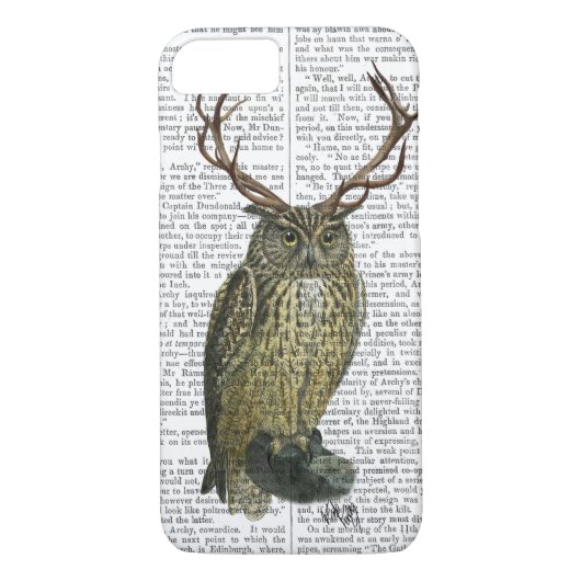 Coques Case-Mate iPhone Chouette avec Antlers plain 2 (Dos)