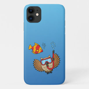 Case-Mate iPhone Case Chouette avec masque tuba et poisson tropical