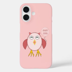 Coques iPhone 16 Chouette Bébé Fille Rose Mignonne