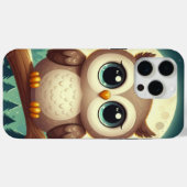 Coques Case-Mate iPhone Chouette bébé la nuit avec lune (Verso (horizontal))