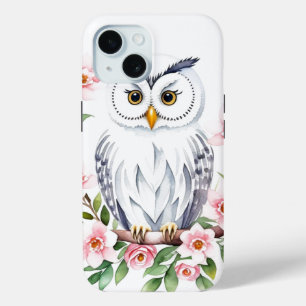Coque Pour iPhone 15 Chouette blanche pour bébé