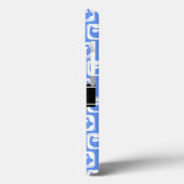 Coques Case-Mate iPhone Chouette bleue Noir Nom personnalisé (Verso / Gauche)