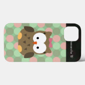 Coques Case-Mate iPhone Chouette Brown mignonne avec bow rose (Verso (horizontal))