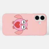 Coques Case-Mate iPhone Chouette cœur d'amour rose (Verso (horizontal))