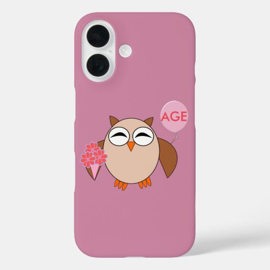 Coques Case-Mate iPhone Chouette d'anniversaire d'âge personnalisé (Verso)