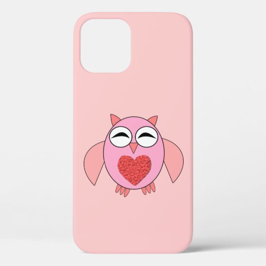 Coques Case-Mate iPhone Chouette de coeur rose (Verso)
