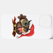 Coques Case-Mate iPhone Chouette de Noël avec cadeau (Verso (horizontal))