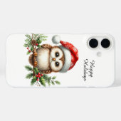 Coques Case-Mate iPhone Chouette de plage de Noël festive personnalisable (Verso (horizontal))