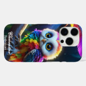 Coques Case-Mate iPhone Chouette des neiges Chouette tropicale arc-en-ciel (Verso (horizontal))