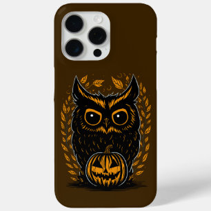Coque iPhone 15 Pro Max Chouette d'Halloween éffrayante