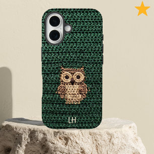 Coques iPhone 16 Chouette Douillette Crochet Hibou Laine Nom Person