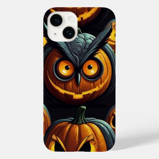 Coques Case-Mate iPhone Chouette éffrayante sur Citrouille (Verso)