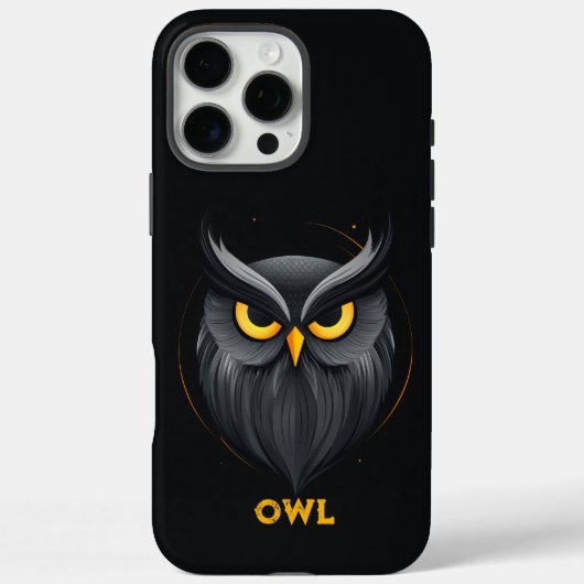 Coques Case-Mate iPhone Chouette en colère Noir (Verso)