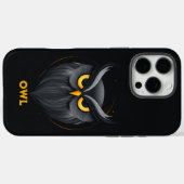 Coques Case-Mate iPhone Chouette en colère Noir (Verso (horizontal))