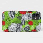 Coques Case-Mate iPhone Chouette en roses rouges (Dos (Horizontal))